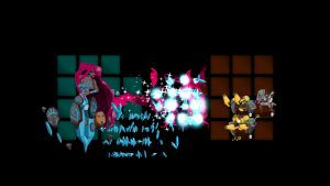 Capture d'écran montrant une scène de gameplay du jeu Grid Force: Mask of the Goddess