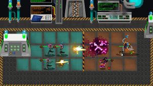 Capture d'écran montrant une scène de gameplay du jeu Grid Force: Mask of the Goddess